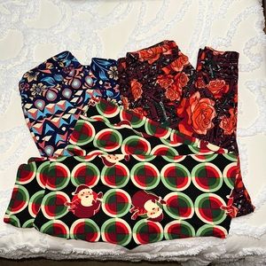 LuLaRoe Leggings Lot of 3 OS